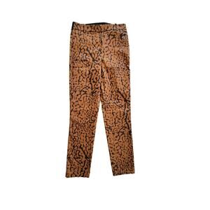 H&M Leopard Animal Print Pull-On Ankle Dress Pant Trouser Slacks Mob Wife Size 4